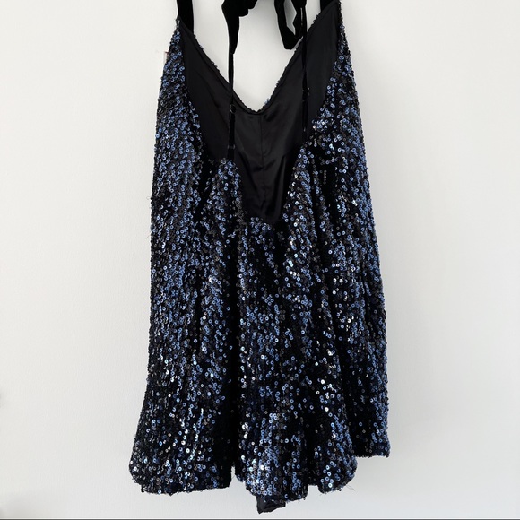 Free People Sparkle and Shine Sequin Romper with Tie Back - Picture 7 of 15